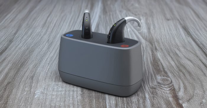 Resound Enzo AI Hearing Aids in Charger
