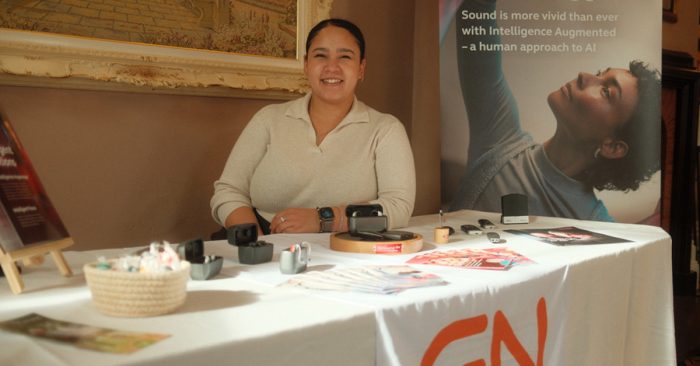 Staff from Resound presenting the latest technology at the Hearing Event in Market Bosworth