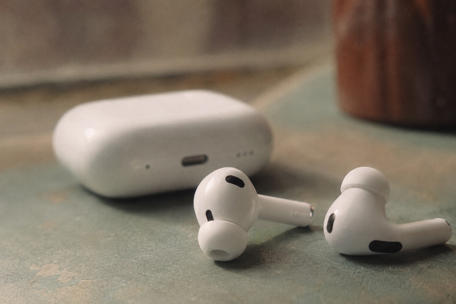 AirPods Pro earbuds used for hearing support
