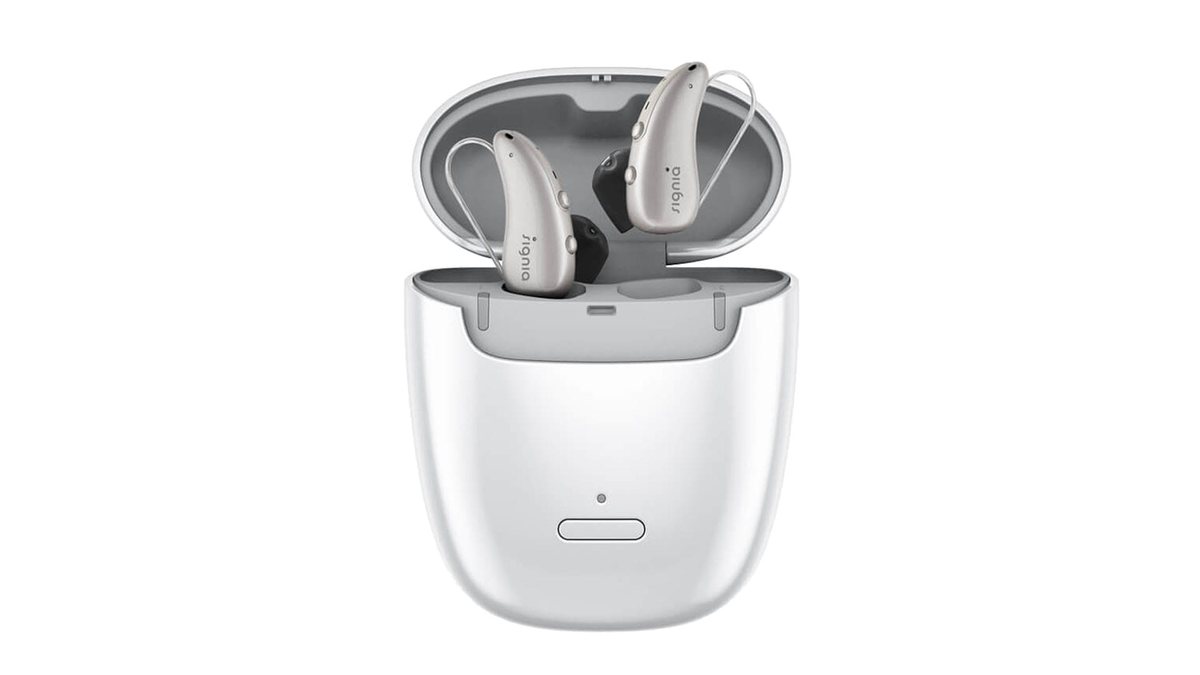 Signia Pure Charge&Go BCT IX hearing aids in charger