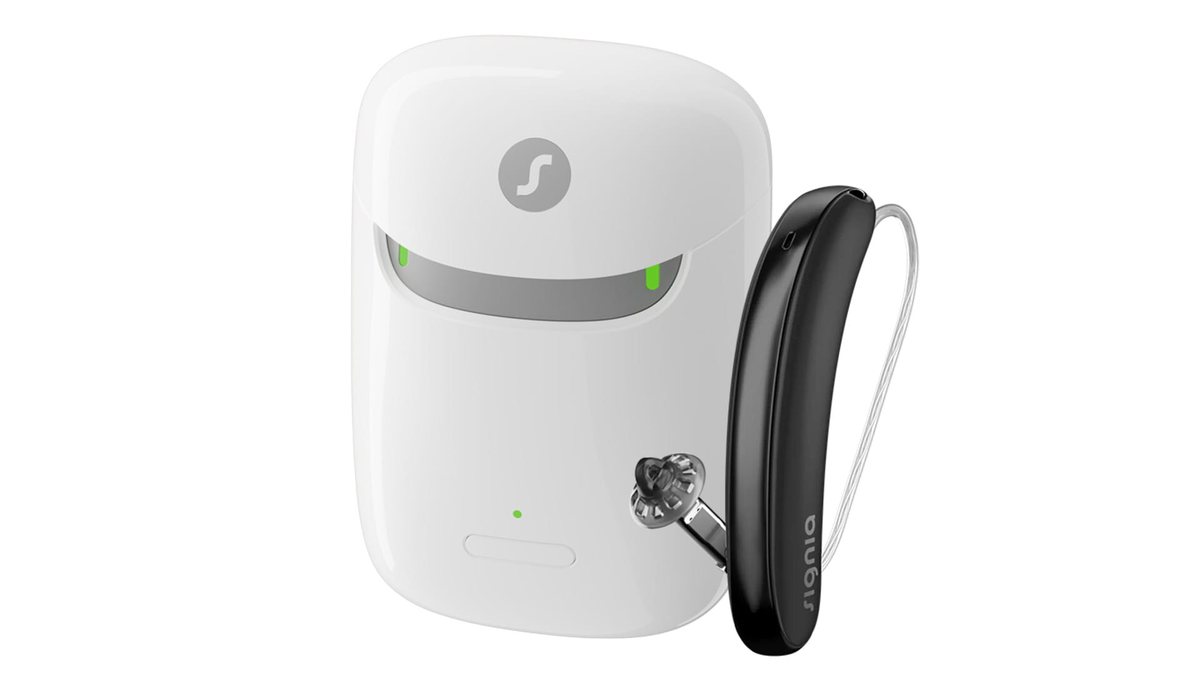 Signia Styletto IX hearing aids with charging case