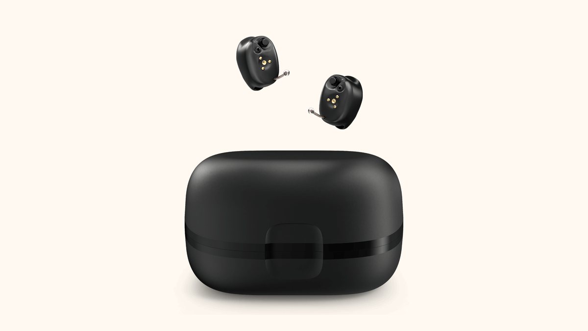 Starkey Signature Series custom hearing aids with charger